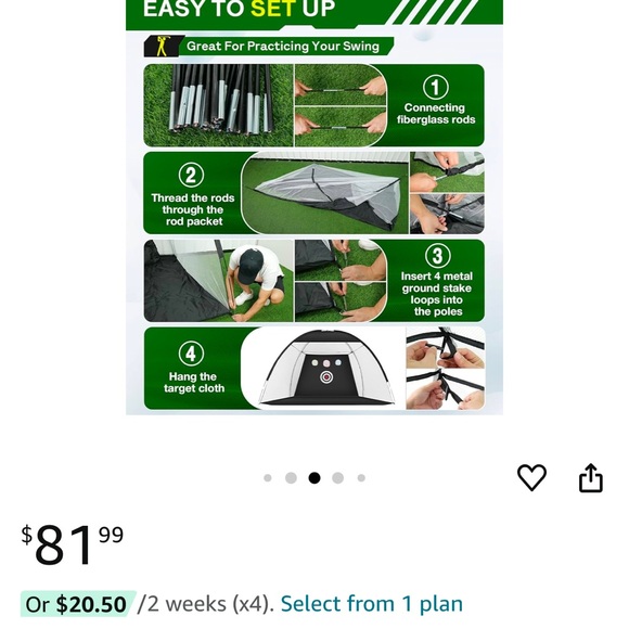 Black Golf Practice Net with Tri-Turf Mat - Picture 4 of 7